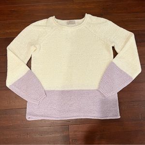 NWT Loft Outlet White and Purple Sweater